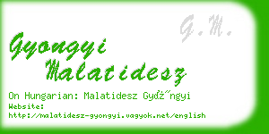gyongyi malatidesz business card